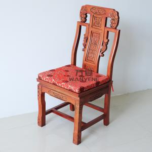 红色椅子厚重仿古中式象鼻椅子 雕花卡背高端实木刺猬紫檀餐椅 名贵红木餐椅