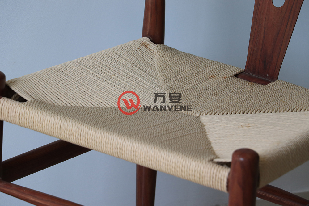 五金木纹Y字椅-编织坐垫