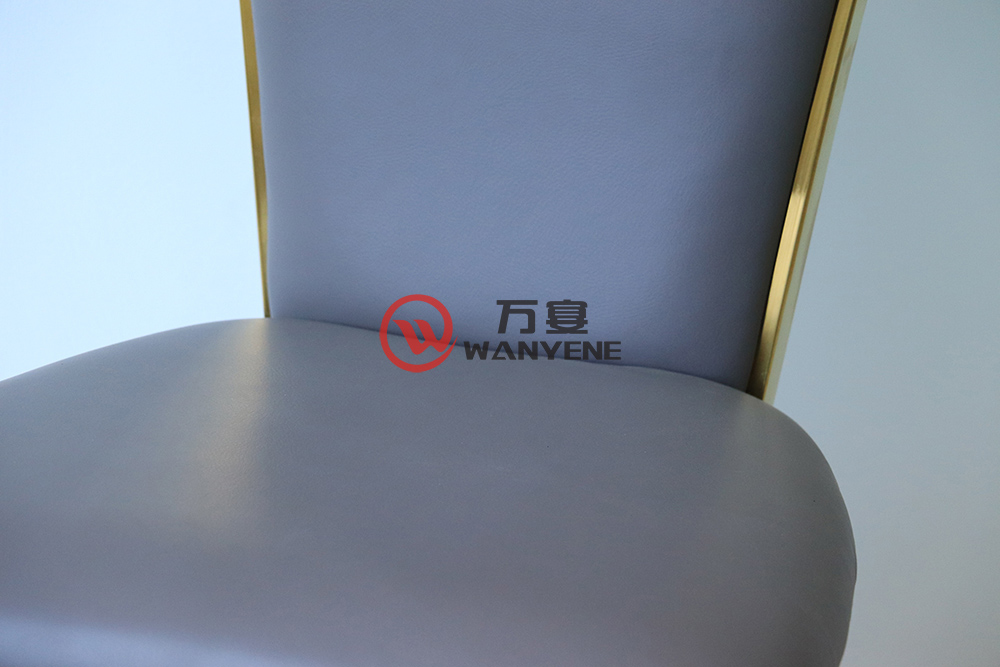 深蓝色酒店餐椅-超纤皮坐垫